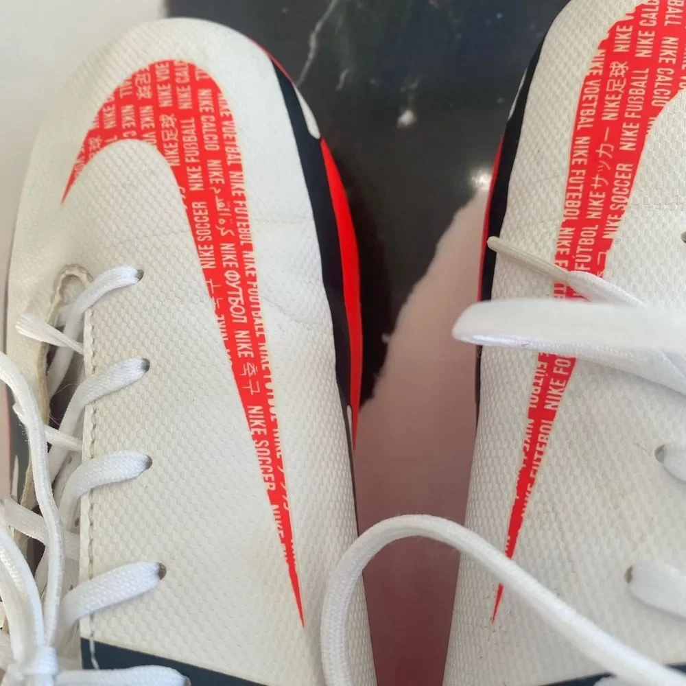 Nike Phantom White and Orange Athletic Soccer Cleats